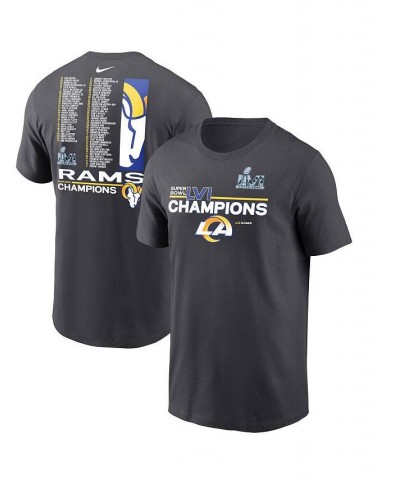 Men's Anthracite Los Angeles Rams Super Bowl LVI Champions Roster T-shirt $22.95 T-Shirts