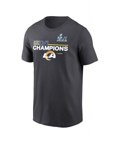 Men's Anthracite Los Angeles Rams Super Bowl LVI Champions Roster T-shirt $22.95 T-Shirts