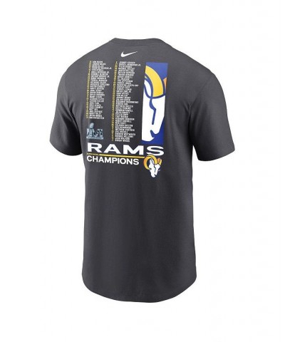 Men's Anthracite Los Angeles Rams Super Bowl LVI Champions Roster T-shirt $22.95 T-Shirts