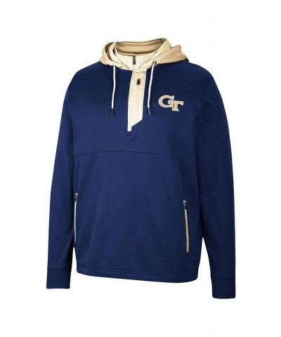 Men's Navy Georgia Tech Yellow Jackets Luge 3.0 Quarter-Zip Hoodie $42.50 Sweatshirt