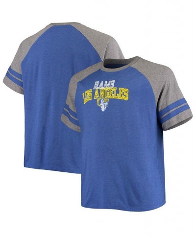 Men's Big and Tall Royal, Heathered Gray Los Angeles Rams Two-Stripe Tri-Blend Raglan T-shirt $23.99 T-Shirts