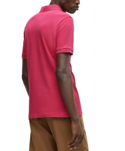 BOSS Men's Stretch-Cotton Slim-Fit Polo Shirt with Logo Patch Pink $42.14 Polo Shirts