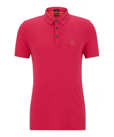 BOSS Men's Stretch-Cotton Slim-Fit Polo Shirt with Logo Patch Pink $42.14 Polo Shirts