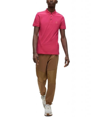 BOSS Men's Stretch-Cotton Slim-Fit Polo Shirt with Logo Patch Pink $42.14 Polo Shirts