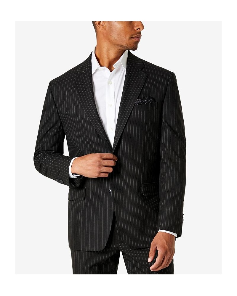 Men's Black Pinstripe Suit Black $72.38 Suits