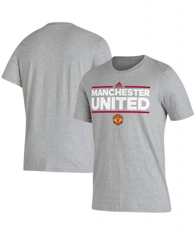 Men's Heather Gray Manchester United Lockup T-shirt $15.80 T-Shirts