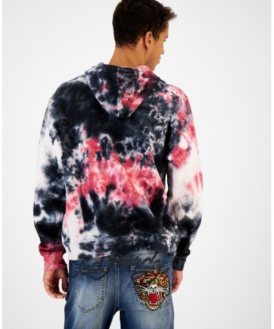 Men's Relaxed-Fit Fleece Tie Dye Skull Hoodie Gray $32.03 Sweatshirt