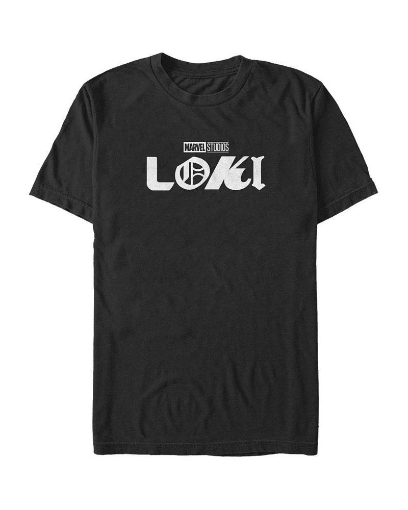 Men's Loki Logo Short Sleeve Crew T-shirt Black $18.19 T-Shirts