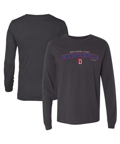 Men's Charcoal Dominican Republic Baseball 2023 World Baseball Classic Country Arch Long Sleeve T-shirt $26.99 T-Shirts