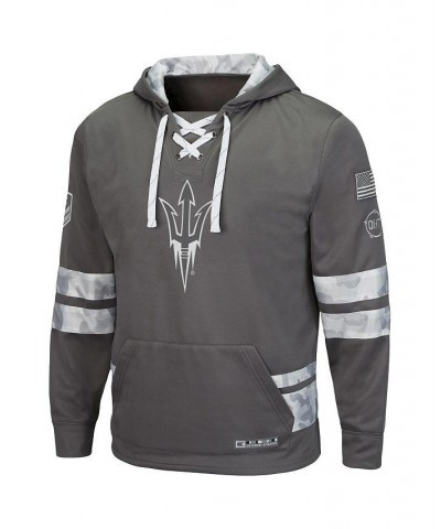 Men's Gray Arizona State Sun Devils OHT Military-Inspired Appreciation Arctic Camo Lace-Up Pullover Hoodie $27.28 Sweatshirt