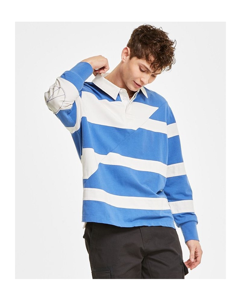 Men's Robert Striped Rugby Shirt Blue $19.88 Shirts