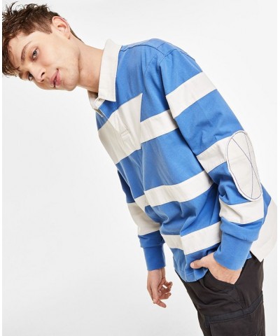 Men's Robert Striped Rugby Shirt Blue $19.88 Shirts