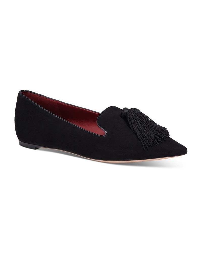 Women's Adore Tassel Pointed-Toe Loafer Flats Black $83.20 Shoes