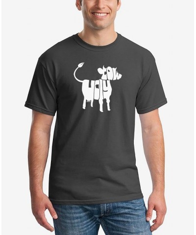 Men's Holy Cow Word Art Short Sleeve T-shirt Gray $19.94 T-Shirts