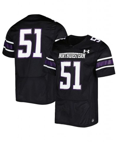 Men's 51 Black Northwestern Wildcats Team Wordmark Replica Football Jersey $58.80 Jersey