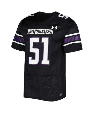 Men's 51 Black Northwestern Wildcats Team Wordmark Replica Football Jersey $58.80 Jersey