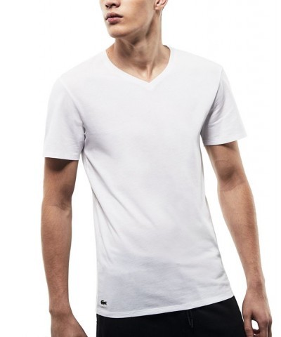 Men's V-Neck Lounge Slim Fit Undershirt Set, 3-Piece White $22.05 Undershirt