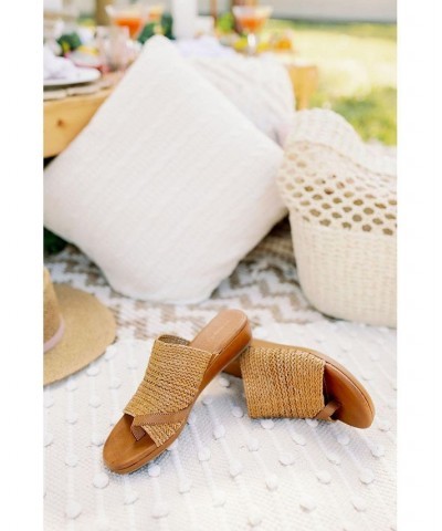 Abey Wedge Slide Sandals Brown $44.20 Shoes