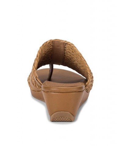 Abey Wedge Slide Sandals Brown $44.20 Shoes