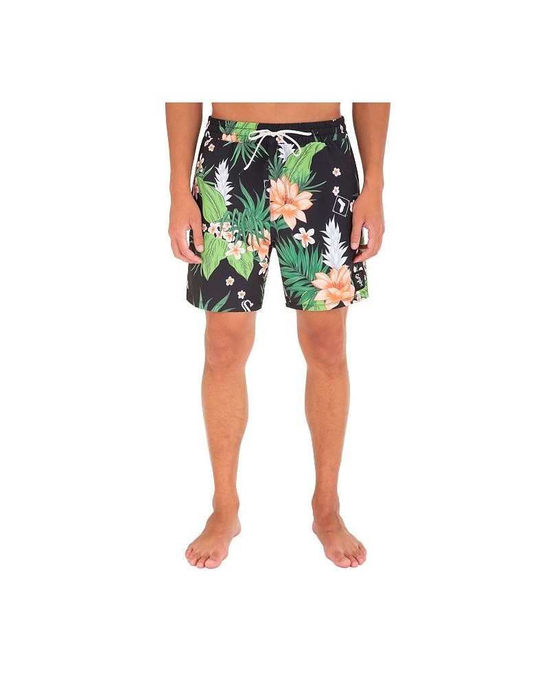 Men's Chicago White Sox Cannonball Tropics Swim Trunks Black $33.80 Shorts