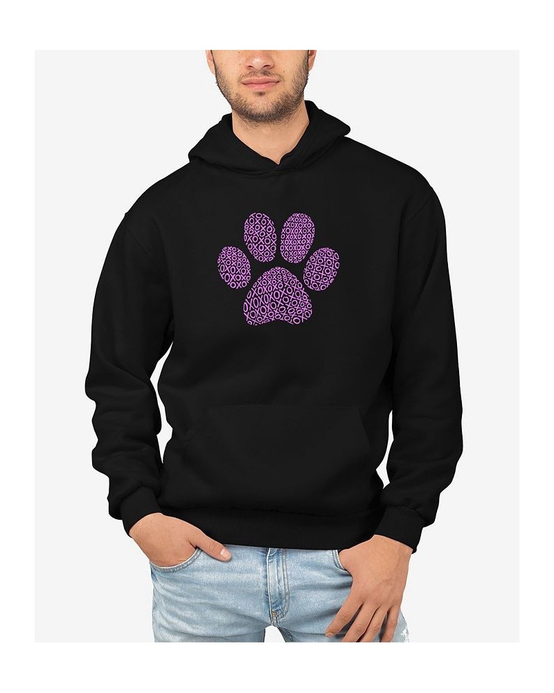 Men's XOXO Dog Paw Word Art Hooded Sweatshirt Black $33.59 Sweatshirt