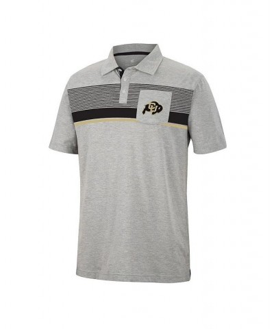 Men's Heathered Gray Colorado Buffaloes Golfer Pocket Polo Shirt $32.44 Polo Shirts