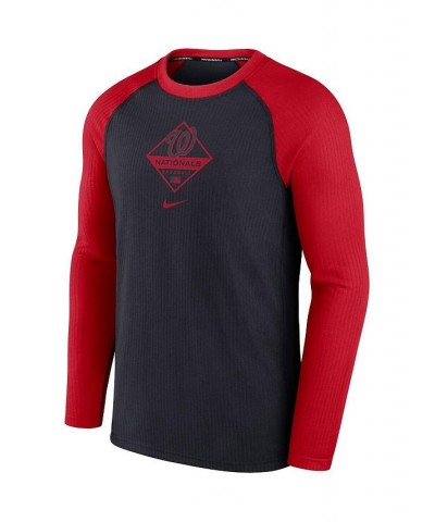 Men's Navy, Red Washington Nationals Game Authentic Collection Performance Raglan Long Sleeve T-shirt $35.09 T-Shirts