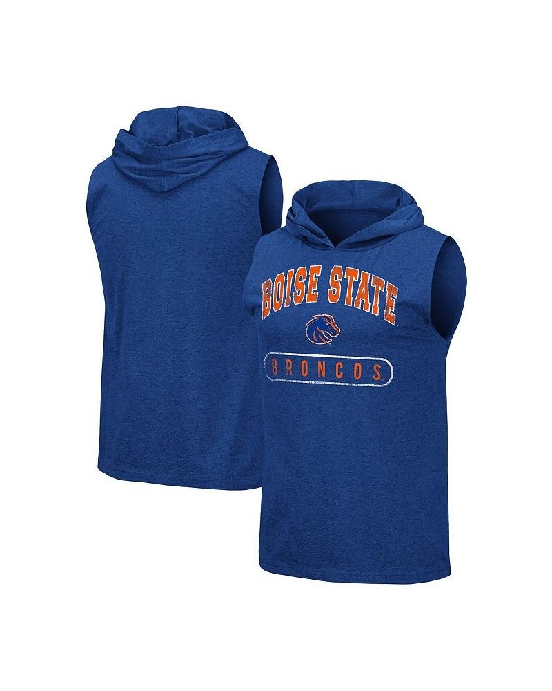 Men's Heathered Royal Boise State Broncos Varsity Hoodie Tank Top $20.00 T-Shirts