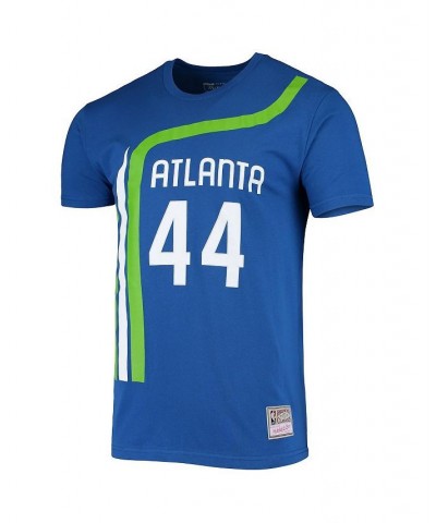 Men's Pete Maravich Blue Atlanta Hawks Hardwood Classics Stitch Name and Number T-shirt $29.14 T-Shirts