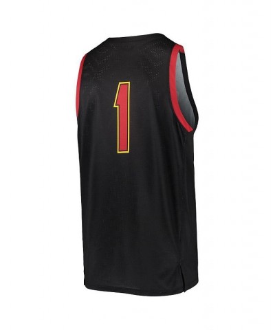 Men's Number 1 Black Maryland Terrapins College Replica Basketball Jersey $34.65 Jersey