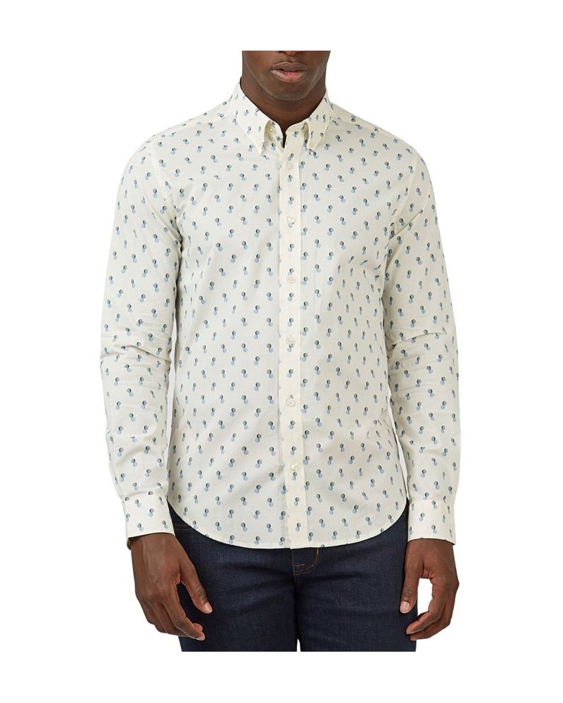 Men's Regular-Fit Spot-Print Shirt Ivory/Cream $44.69 Shirts