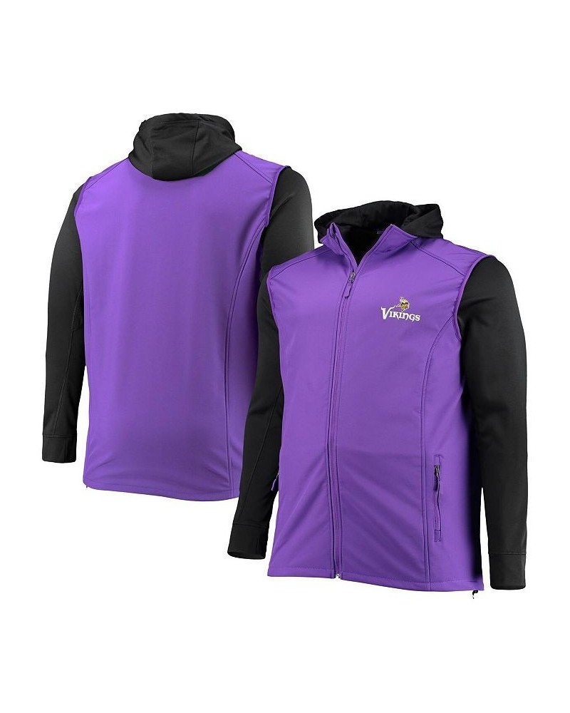 Men's Purple and Black Minnesota Vikings Big and Tall Alpha Full-Zip Hoodie Jacket $45.04 Jackets