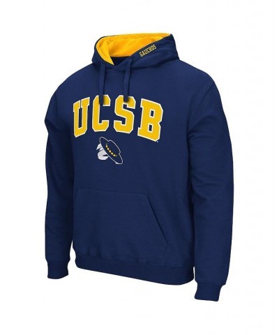 Men's Navy UC Santa Barbara Gauchos Arch And Logo Pullover Hoodie $26.40 Sweatshirt