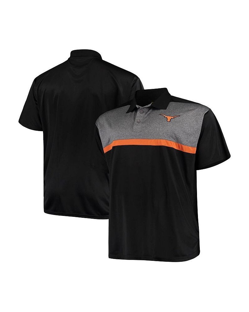 Men's Heathered Black, Heathered Charcoal Texas Longhorns Big and Tall Yoke Polo Shirt $28.20 Polo Shirts