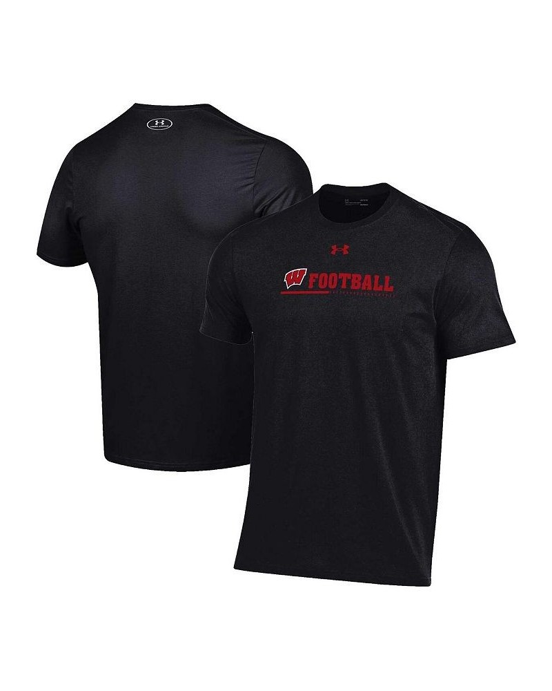 Men's Black Wisconsin Badgers 2022 Sideline Football Performance T-shirt $26.99 T-Shirts