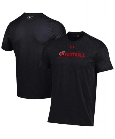 Men's Black Wisconsin Badgers 2022 Sideline Football Performance T-shirt $26.99 T-Shirts