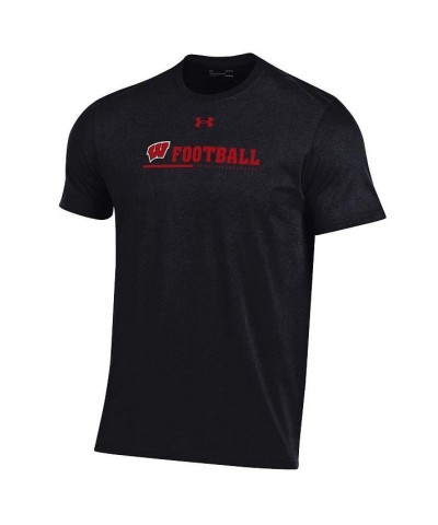 Men's Black Wisconsin Badgers 2022 Sideline Football Performance T-shirt $26.99 T-Shirts