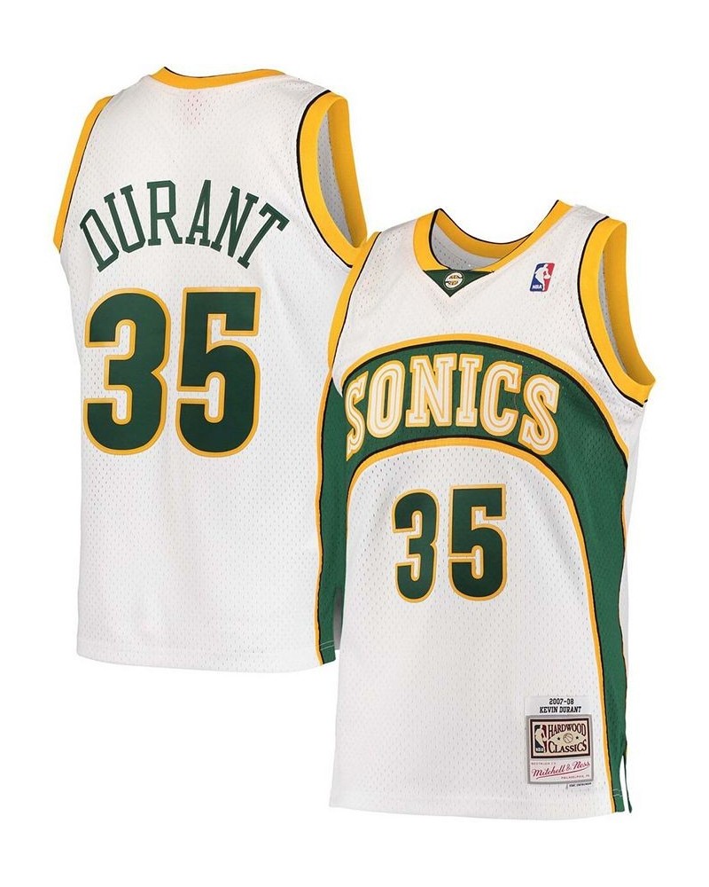 Men's Kevin Durant White Seattle Supersonics Hardwood Classics 2007-08 Swingman Jersey $56.00 Jersey