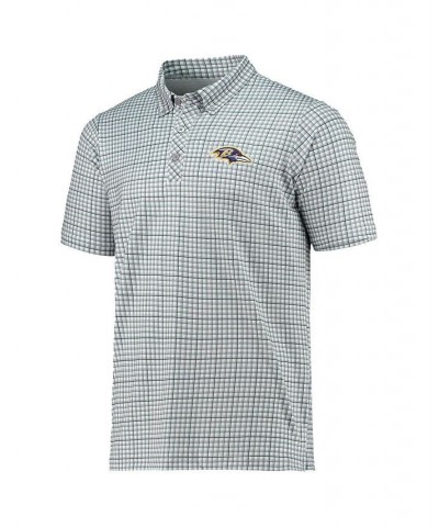 Men's Gray, Black Baltimore Ravens Deliver Button-Down Polo Shirt $34.40 Polo Shirts