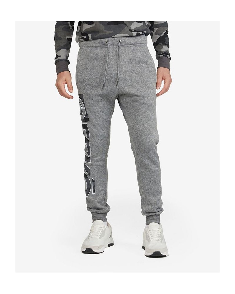 Men's Big and Tall Multiple Eyes Joggers Gray $30.16 Pants