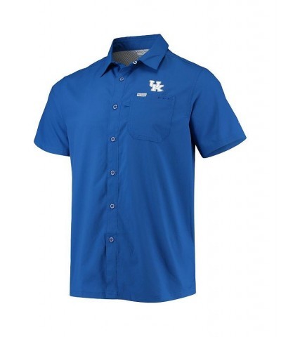 Men's PFG Royal Kentucky Wildcats Slack Tide Camp Button-Up Shirt $29.40 Shirts