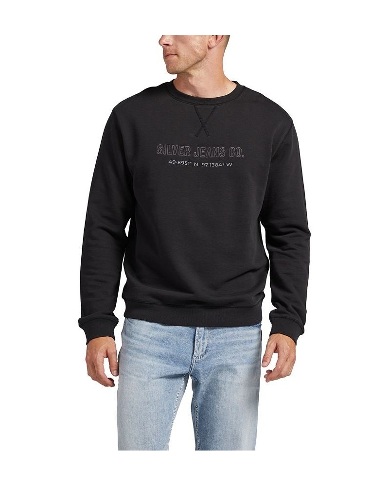 Men's Crewneck Sweatshirt Black $25.52 Sweatshirt