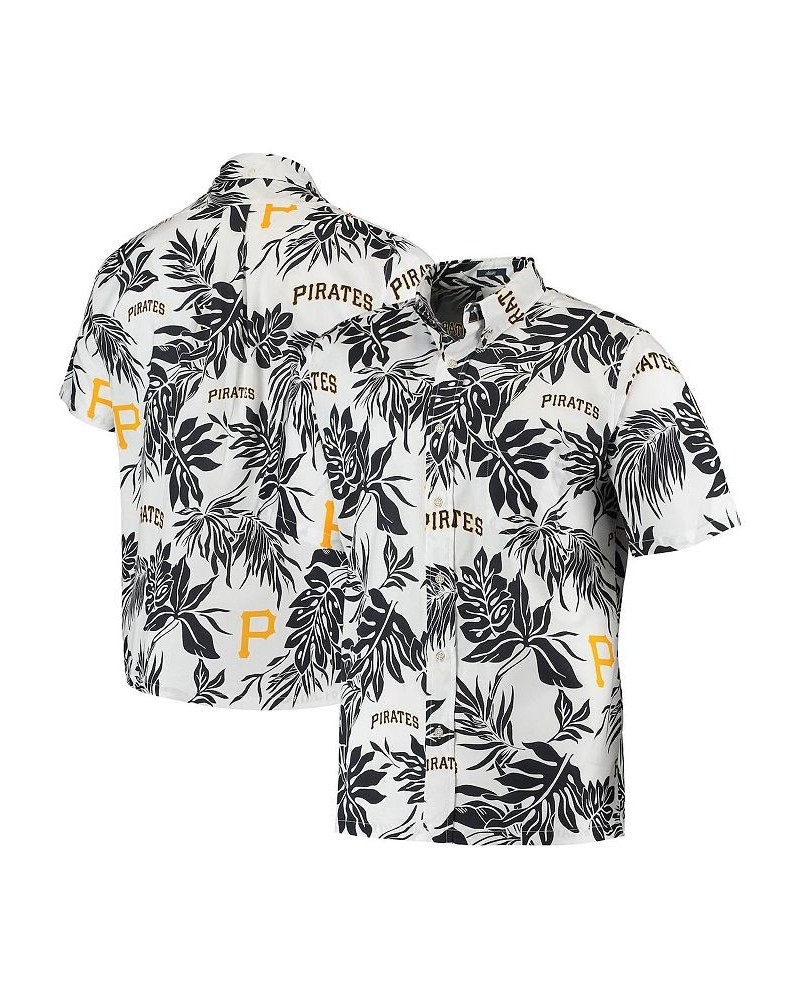 Men's White Pittsburgh Pirates Aloha Button-Down Shirt $45.76 Shirts