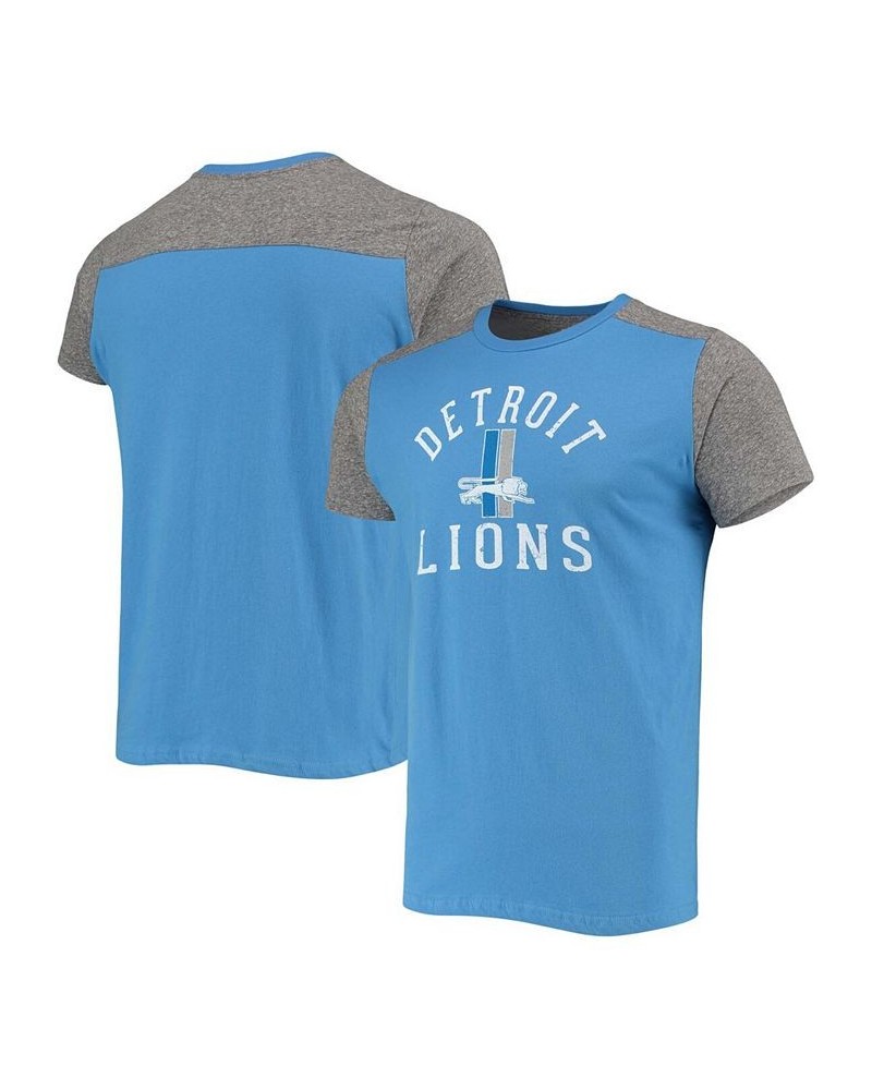 Men's Blue, Heathered Gray Detroit Lions Gridiron Classics Field Goal Slub T-shirt $23.10 T-Shirts