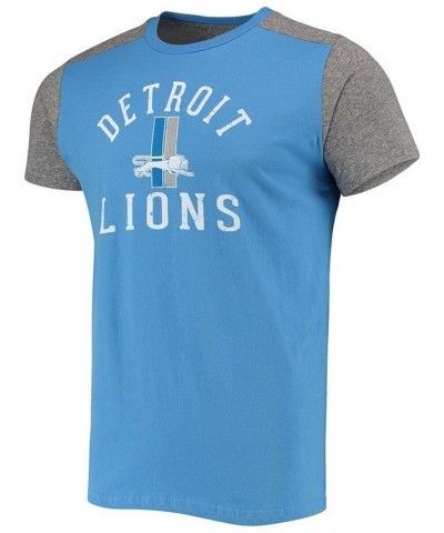 Men's Blue, Heathered Gray Detroit Lions Gridiron Classics Field Goal Slub T-shirt $23.10 T-Shirts