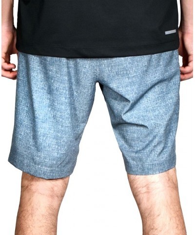 Men's Heather Print Gurkha Flat Front Shorts Blue $32.25 Shorts