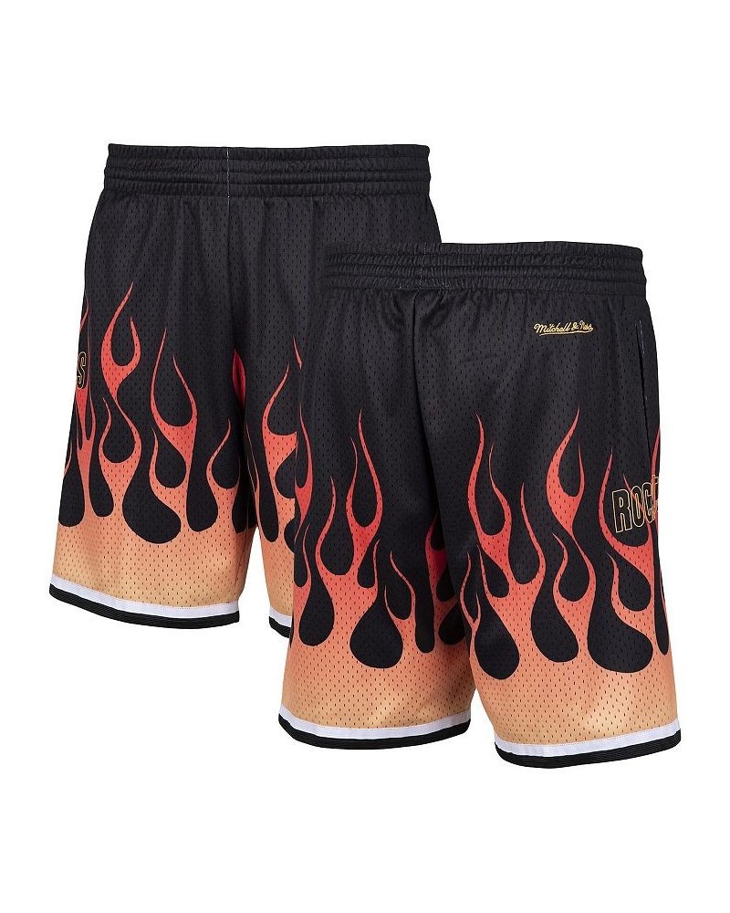 Men's Black Houston Rockets 1993/94 Flames Swingman Shorts $39.95 Shorts