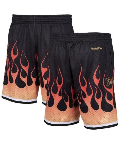 Men's Black Houston Rockets 1993/94 Flames Swingman Shorts $39.95 Shorts