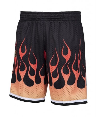 Men's Black Houston Rockets 1993/94 Flames Swingman Shorts $39.95 Shorts