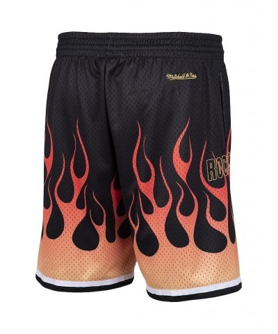 Men's Black Houston Rockets 1993/94 Flames Swingman Shorts $39.95 Shorts